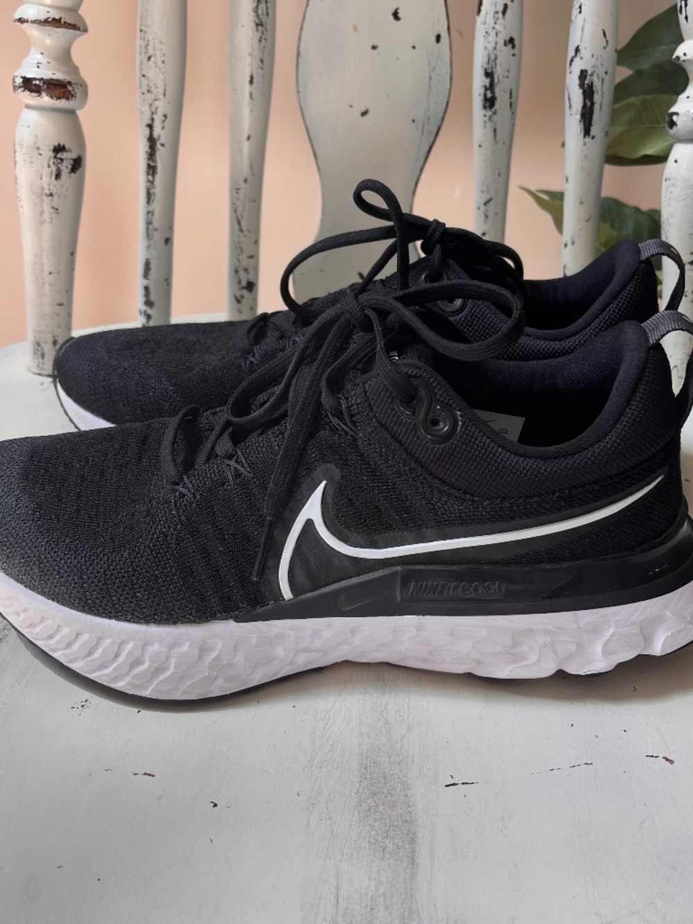 Nike React Infinity Flyknit Black White Running Shoes Women’s 7
